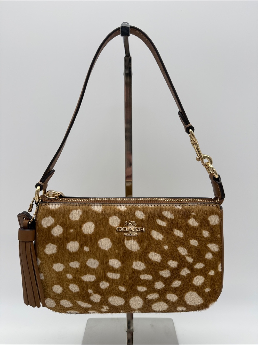 Coach Nolita 19 With Deer Print Gold/Brown Multi